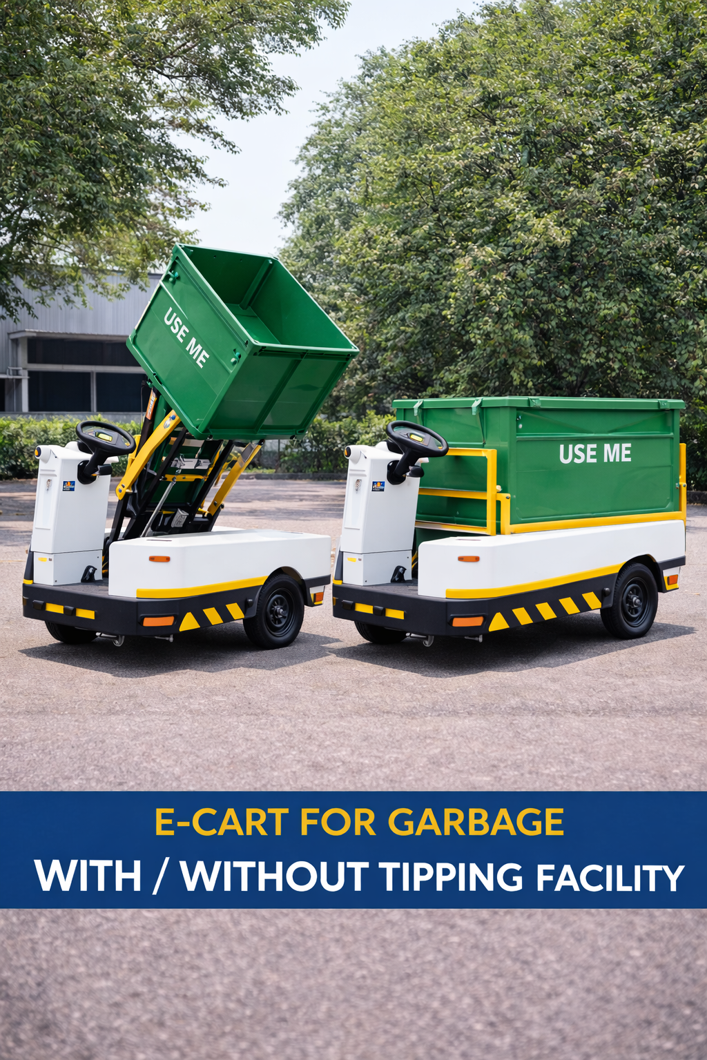 E-cart for Garbage With or Without Tipping Facility
